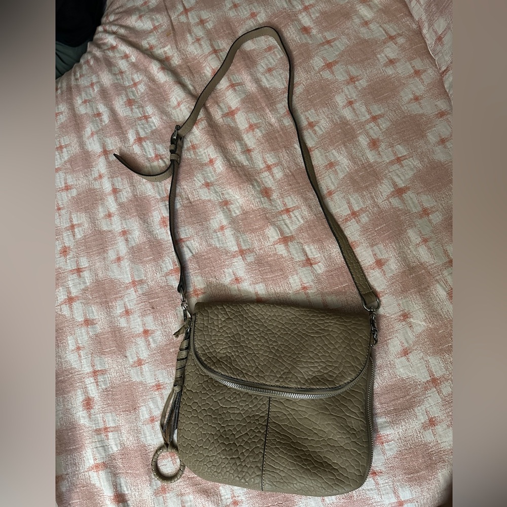 Vince Camuto Textured Tan Crossbody Bag